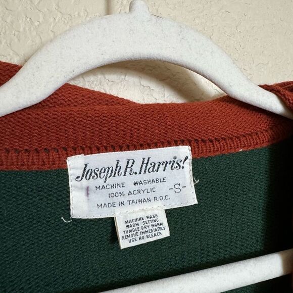 Vintage Aztec Southwestern Hooded Knit Cardigan Sz S Striped Orange Tie Front - Picture 5 of 7